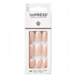 NEW KISS “So French” imPRESS Press-On Manicure Nail Kit, Medium